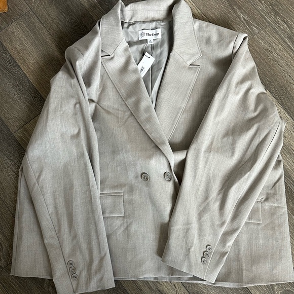 The Drop Jackets & Blazers - The Drop by Amazon Women's Beige Double-Breasted Blazer